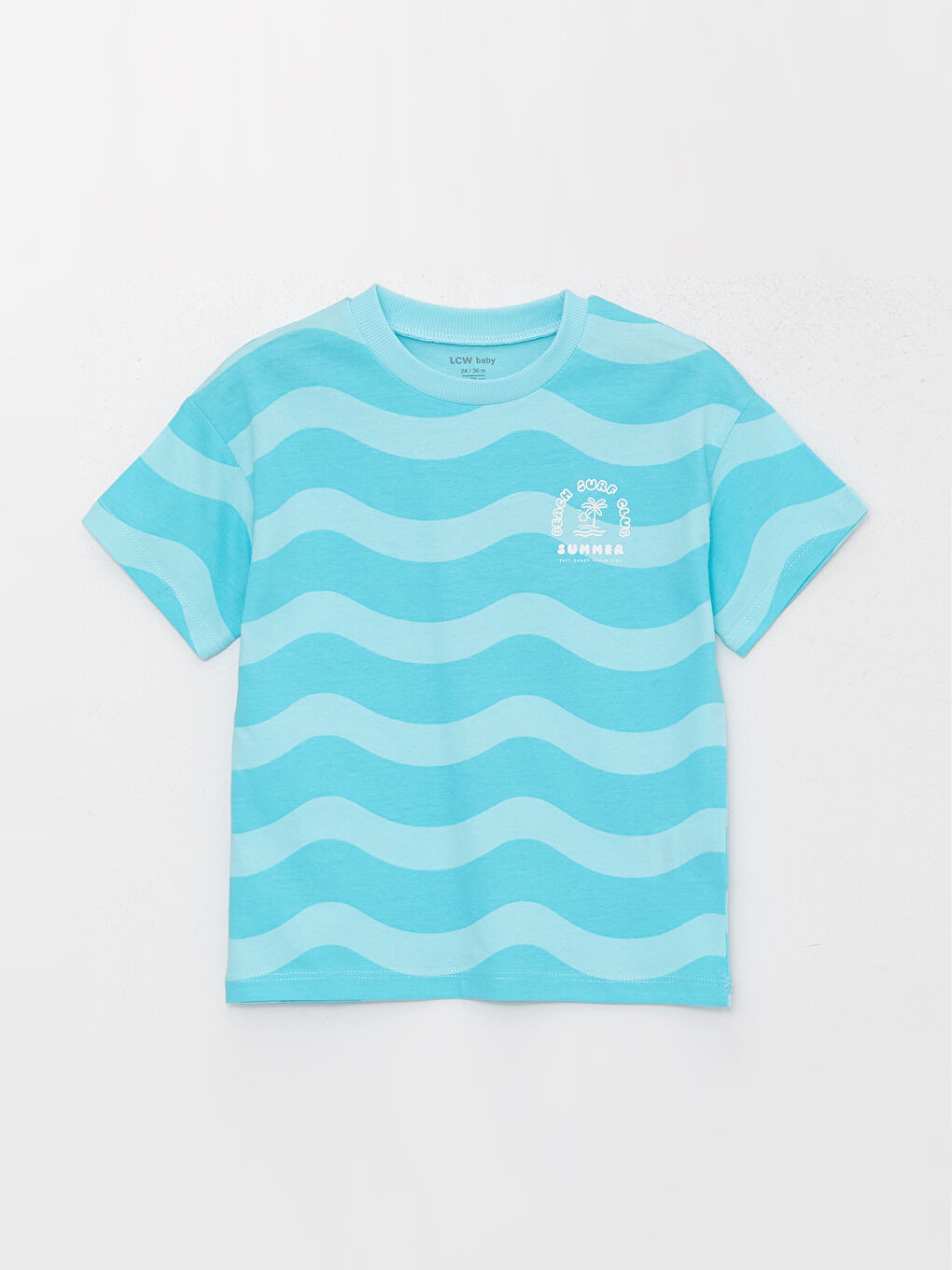 Crew Neck Short Sleeve Patterned Baby Boys' T-Shirt
