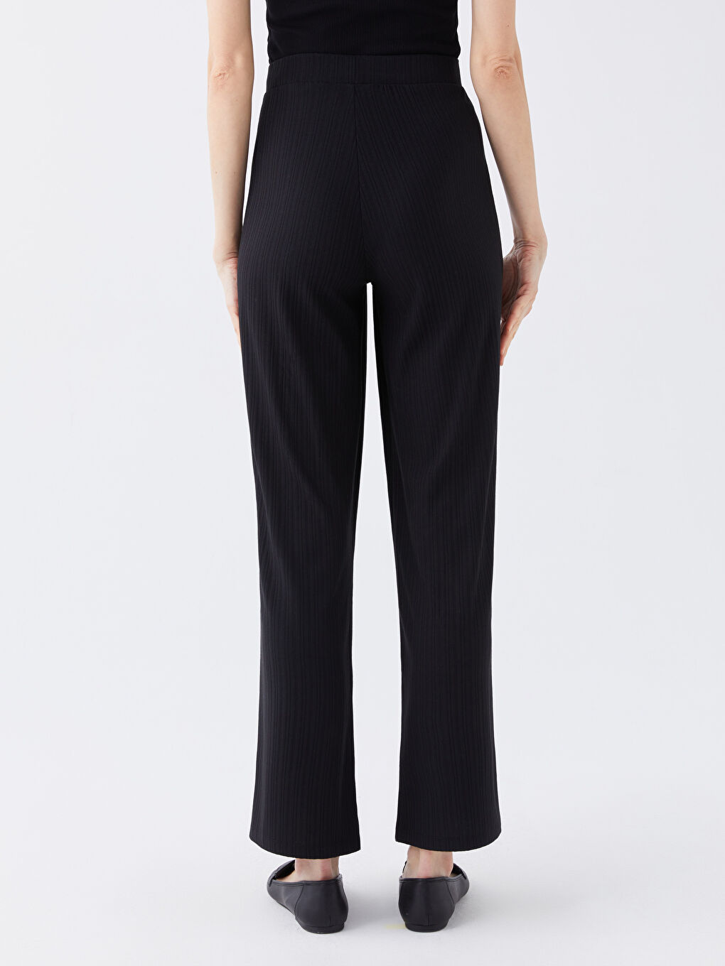 Elastic Waist Wide Leg Women's Trousers-1