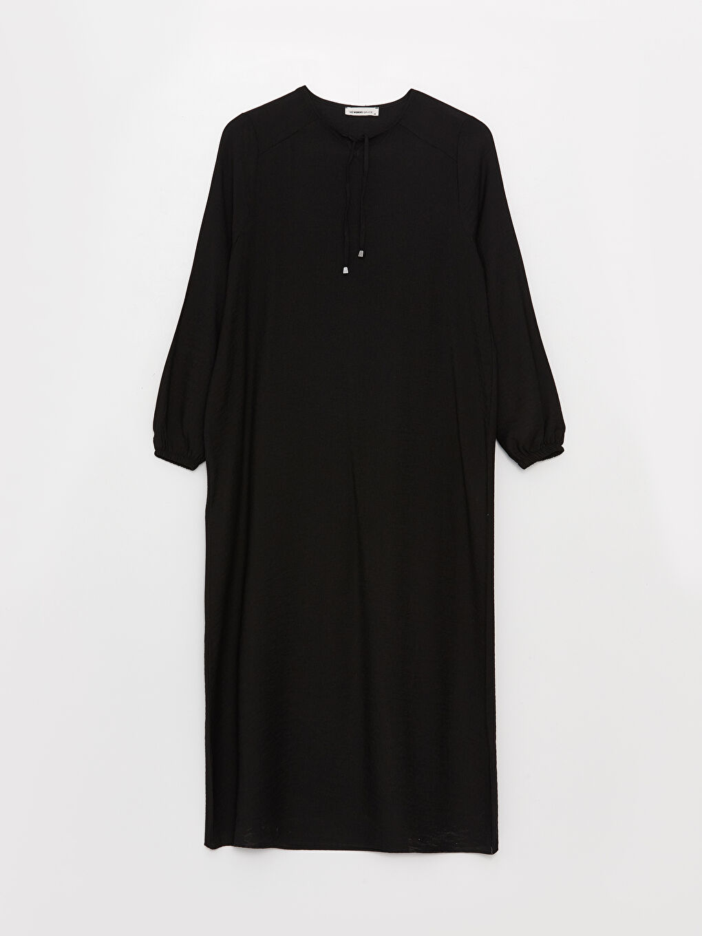 Siyah Bağlamalı Yaka Kadın Elbise-5