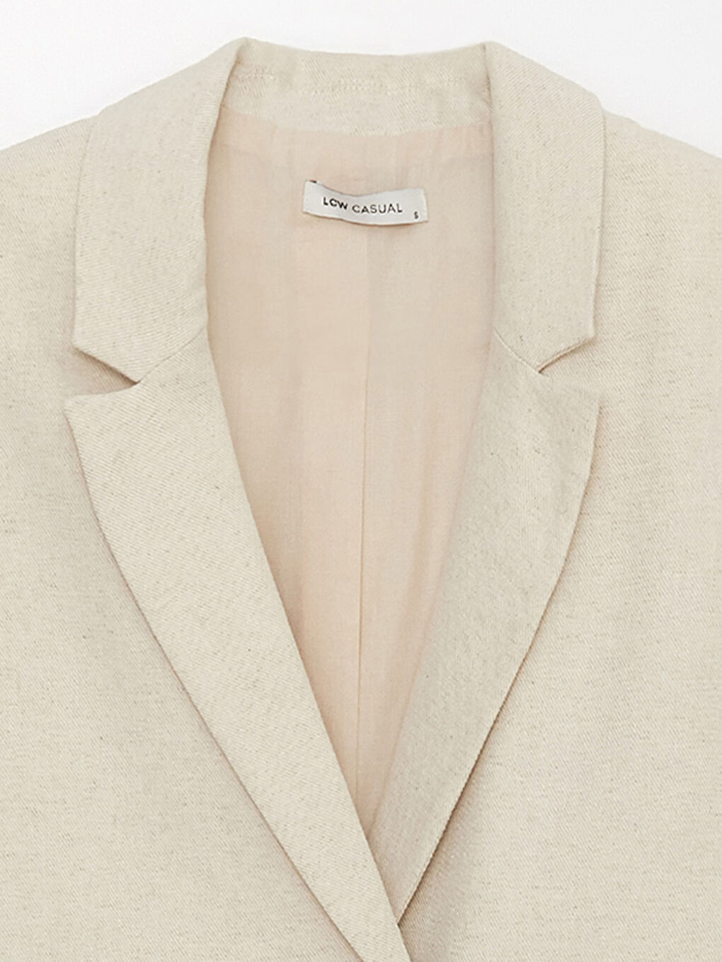 Ekru Düz Uzun Kollu Kadın Ceket-10