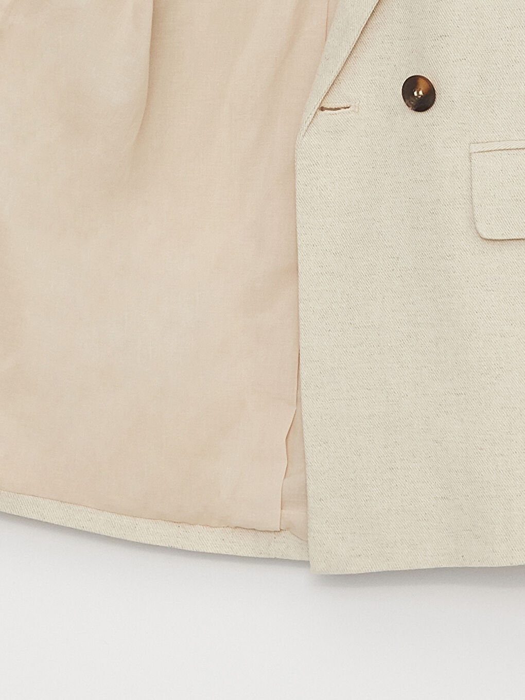 Ekru Düz Uzun Kollu Kadın Ceket-11