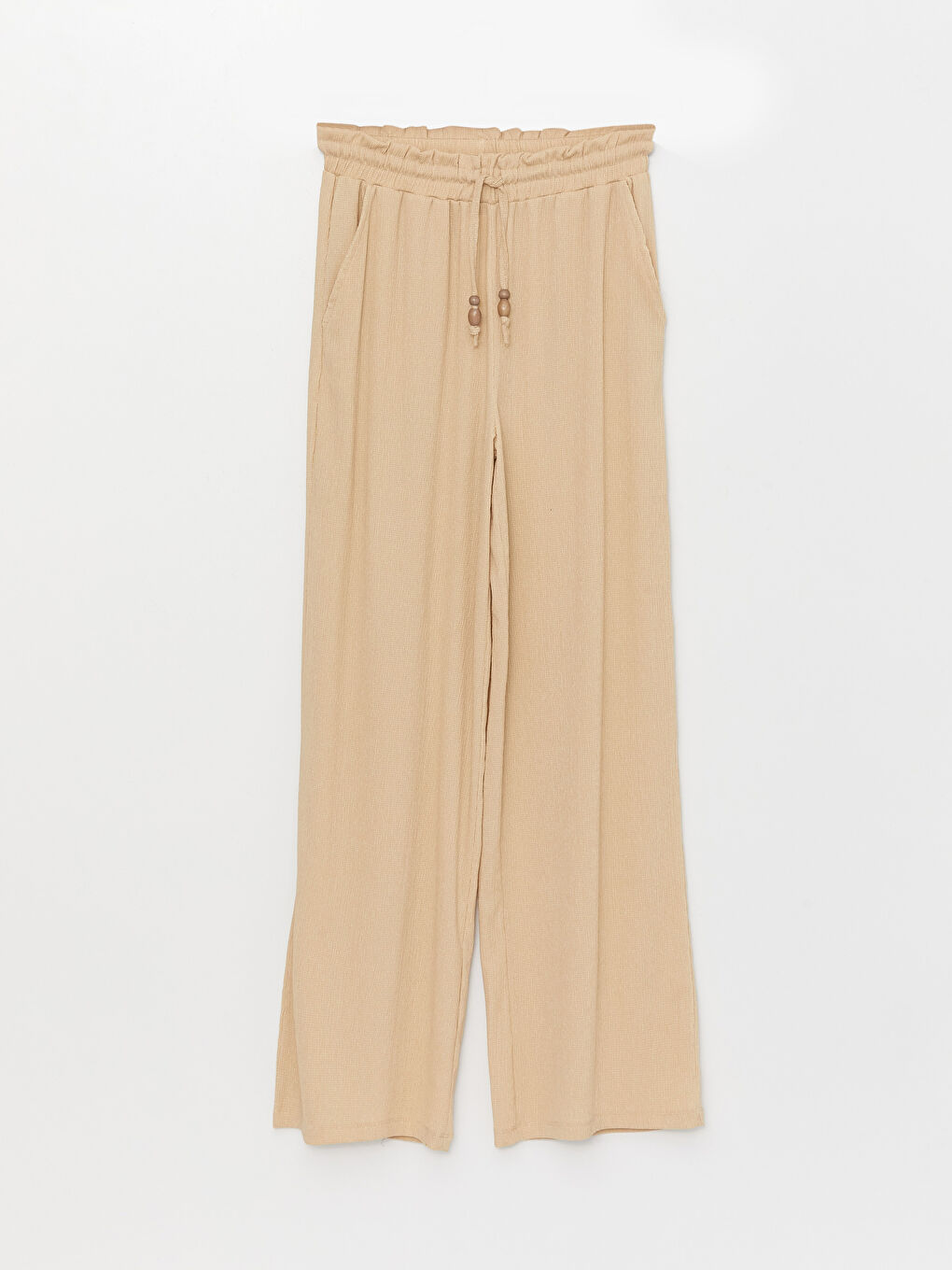 Әйелдерге арналған қатпарлы кең балақ ұзын шалбар-5