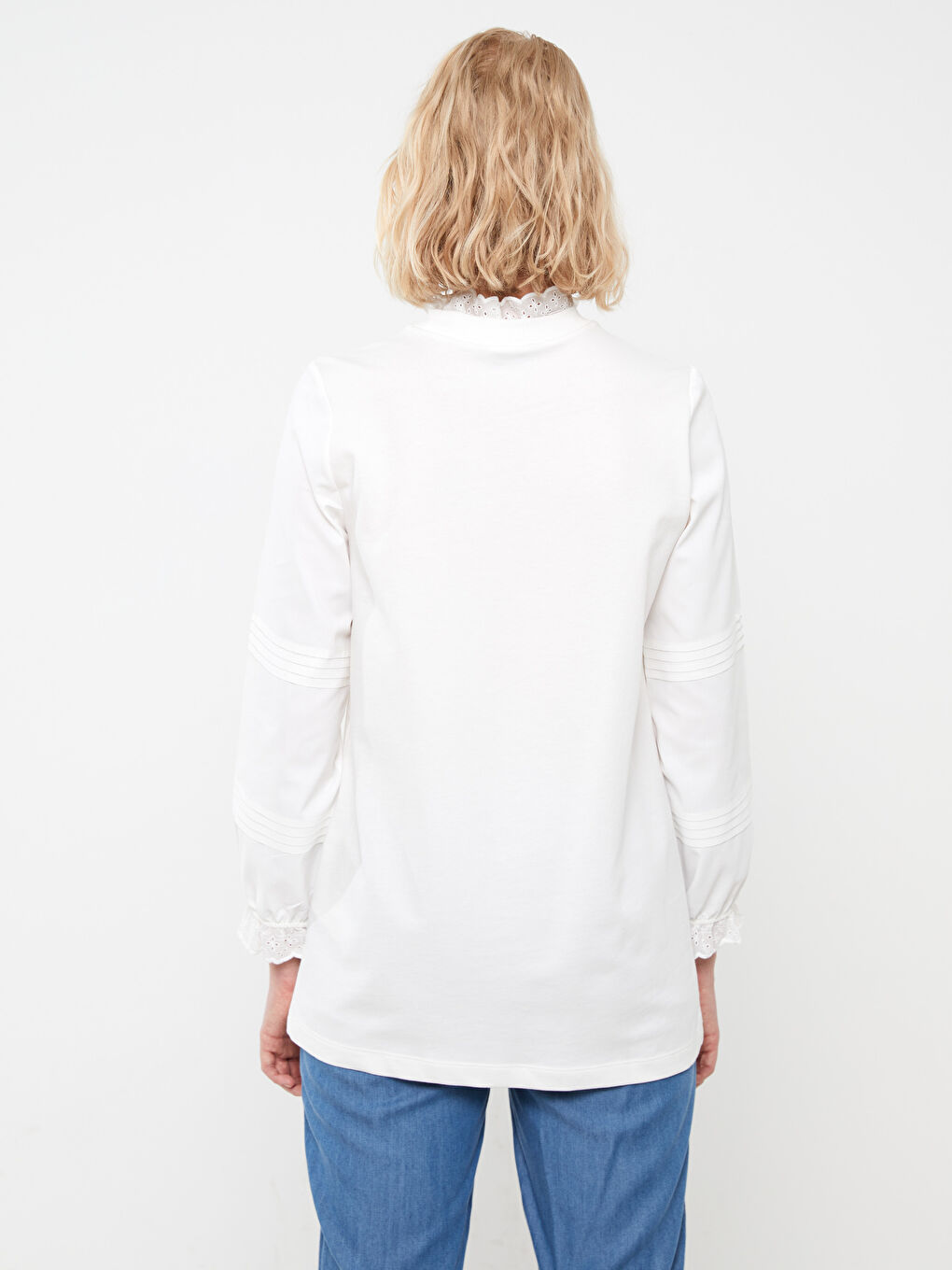 Tunique en Sweatshirt à Manches Longues Brodée à Col Cheminée pour Femmes-4