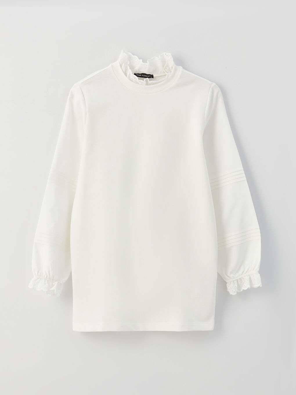 Tunique en Sweatshirt à Manches Longues Brodée à Col Cheminée pour Femmes-5