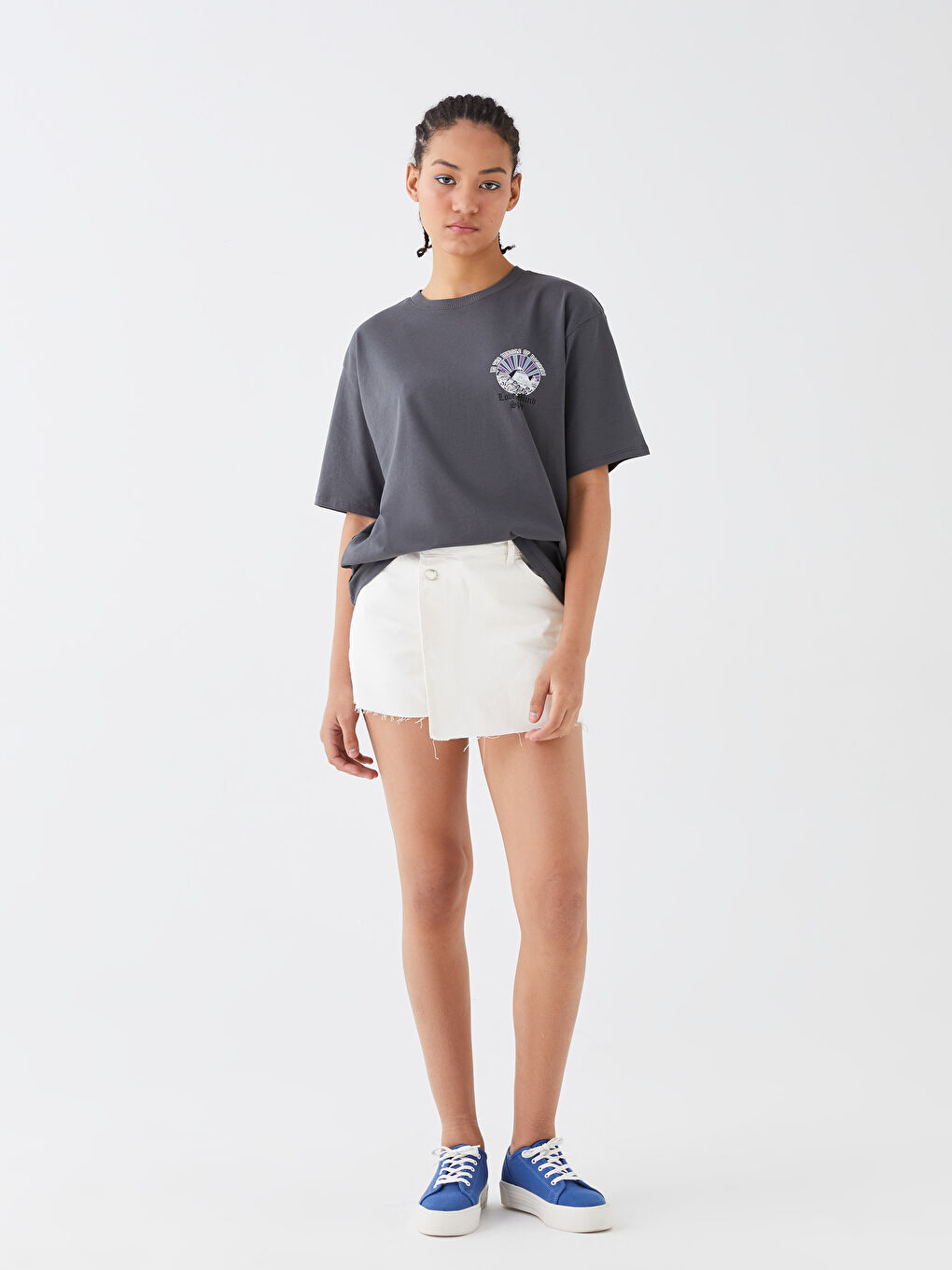 Crew Neck Printed Short Sleeve Women's T-Shirt-2