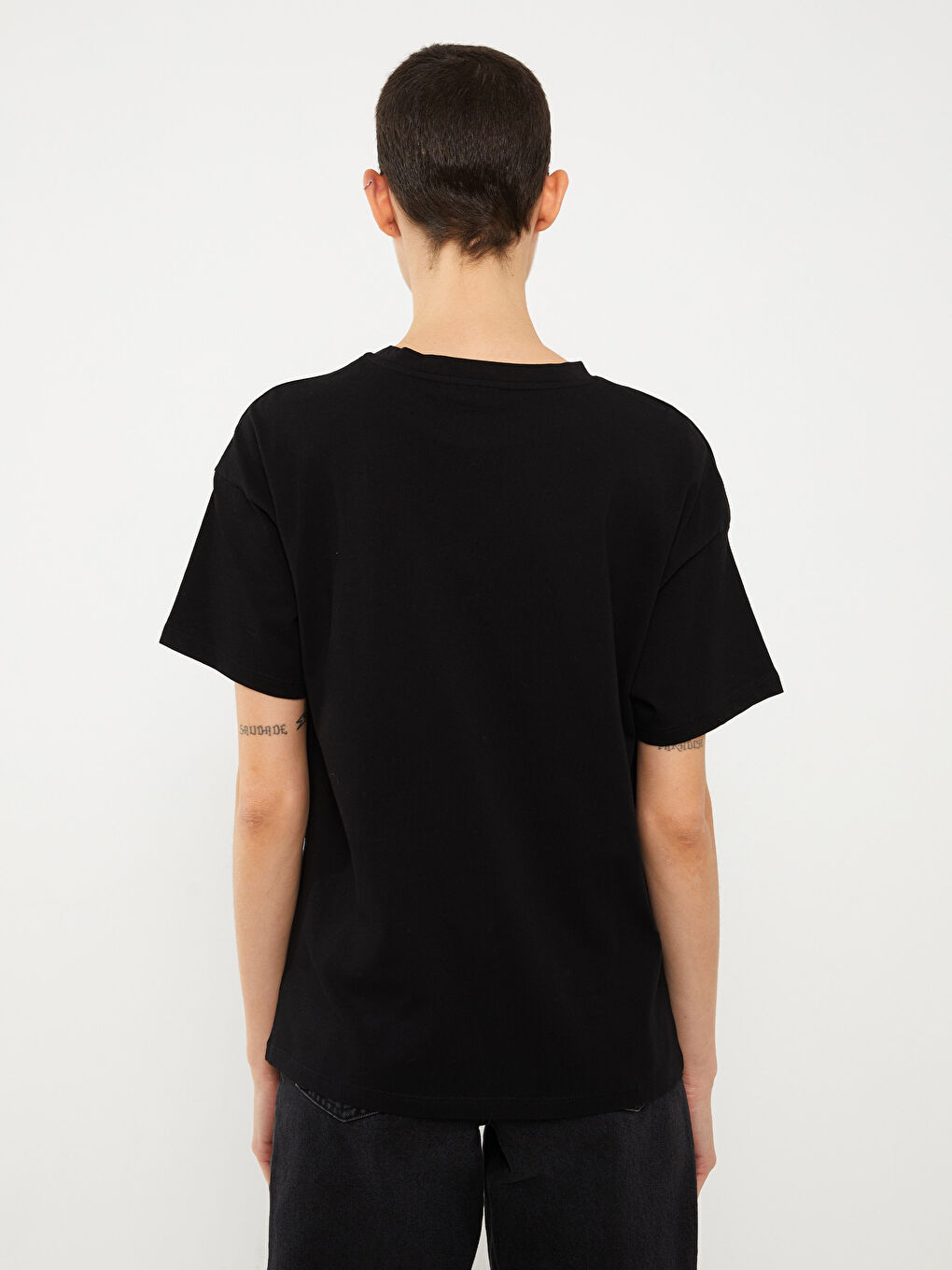 Crew Neck Printed Short Sleeve Women's T-Shirt-4