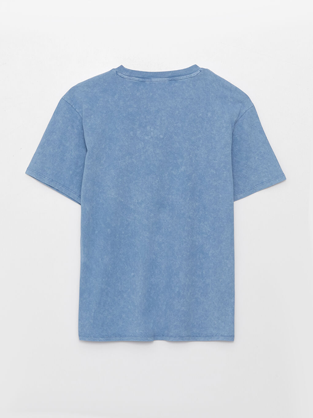 Mavi Bisiklet Yaka Baskılı Kısa Kollu Oversize Kadın Tişört-6