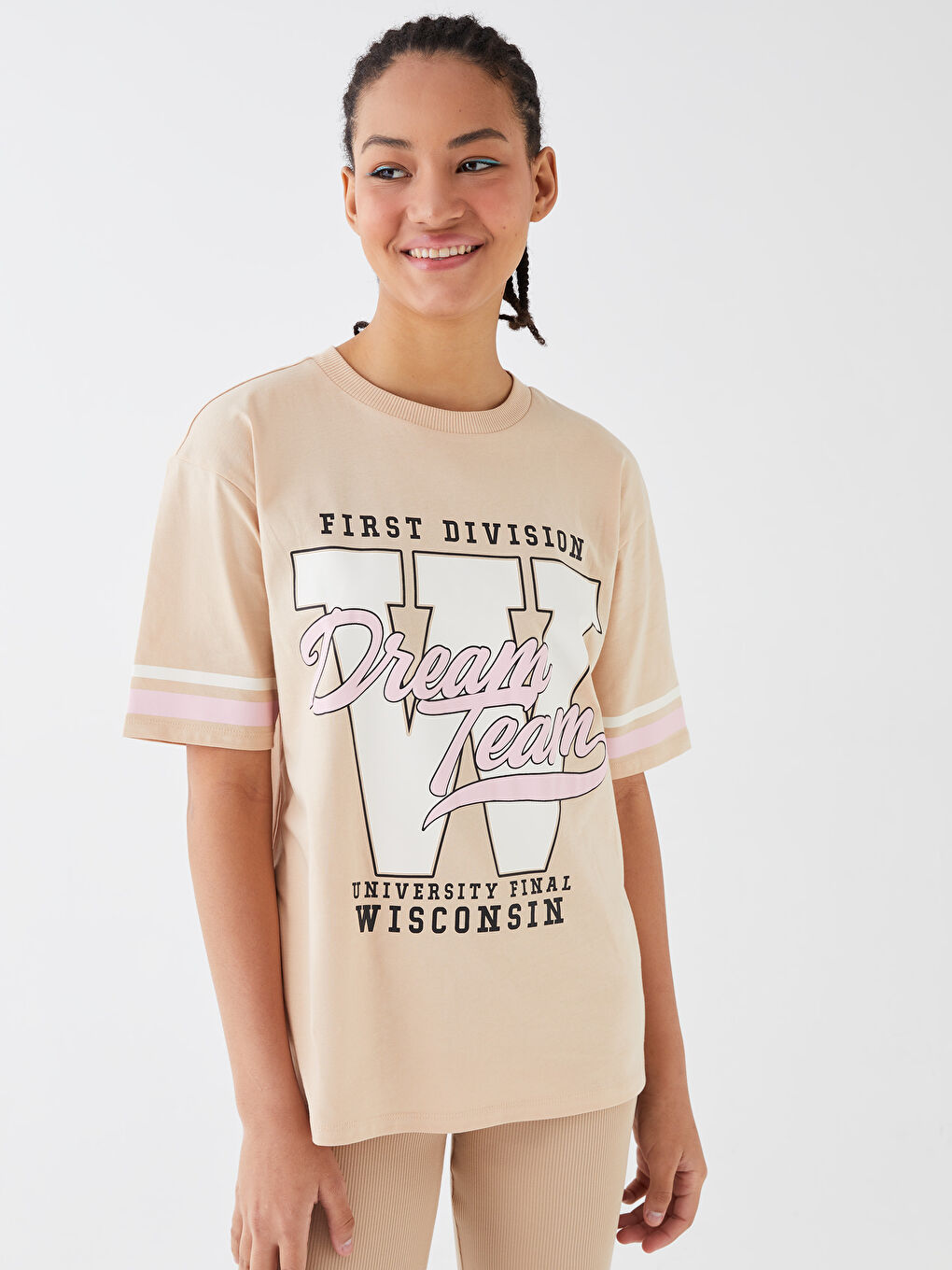 Tシャツ・カットソー overdue flair : 25SS / BUTTON EYELET T-SHIRT (3colors) CONTRAST PRINT T-SHIRT - Oyster-white | ZARA United States