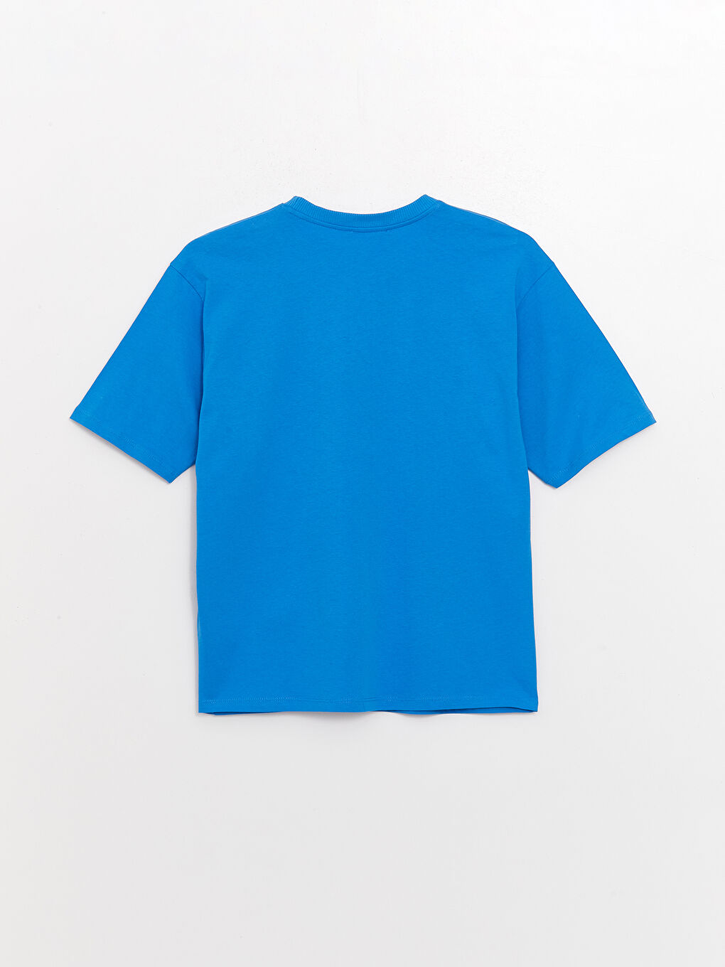 Mavi Bisiklet Yaka Baskılı Kısa Kollu Oversize Kadın Tişört-6