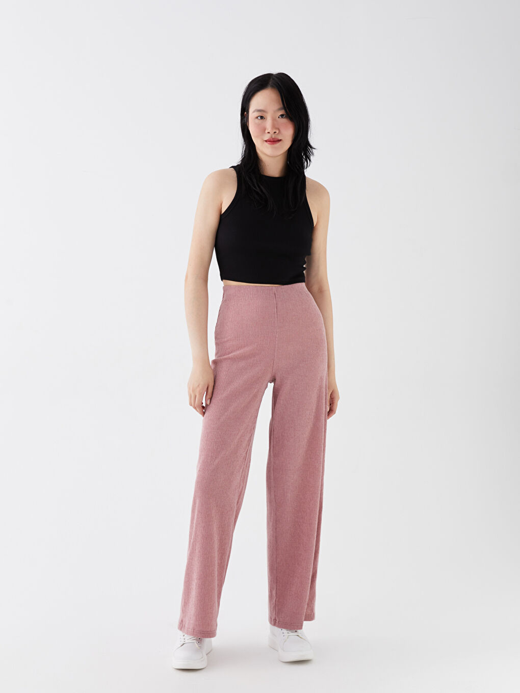 LCW Vision Elastische Taille Schlichte Weite Beine Damen-Sweatpants -S3GI26Z8-GVH