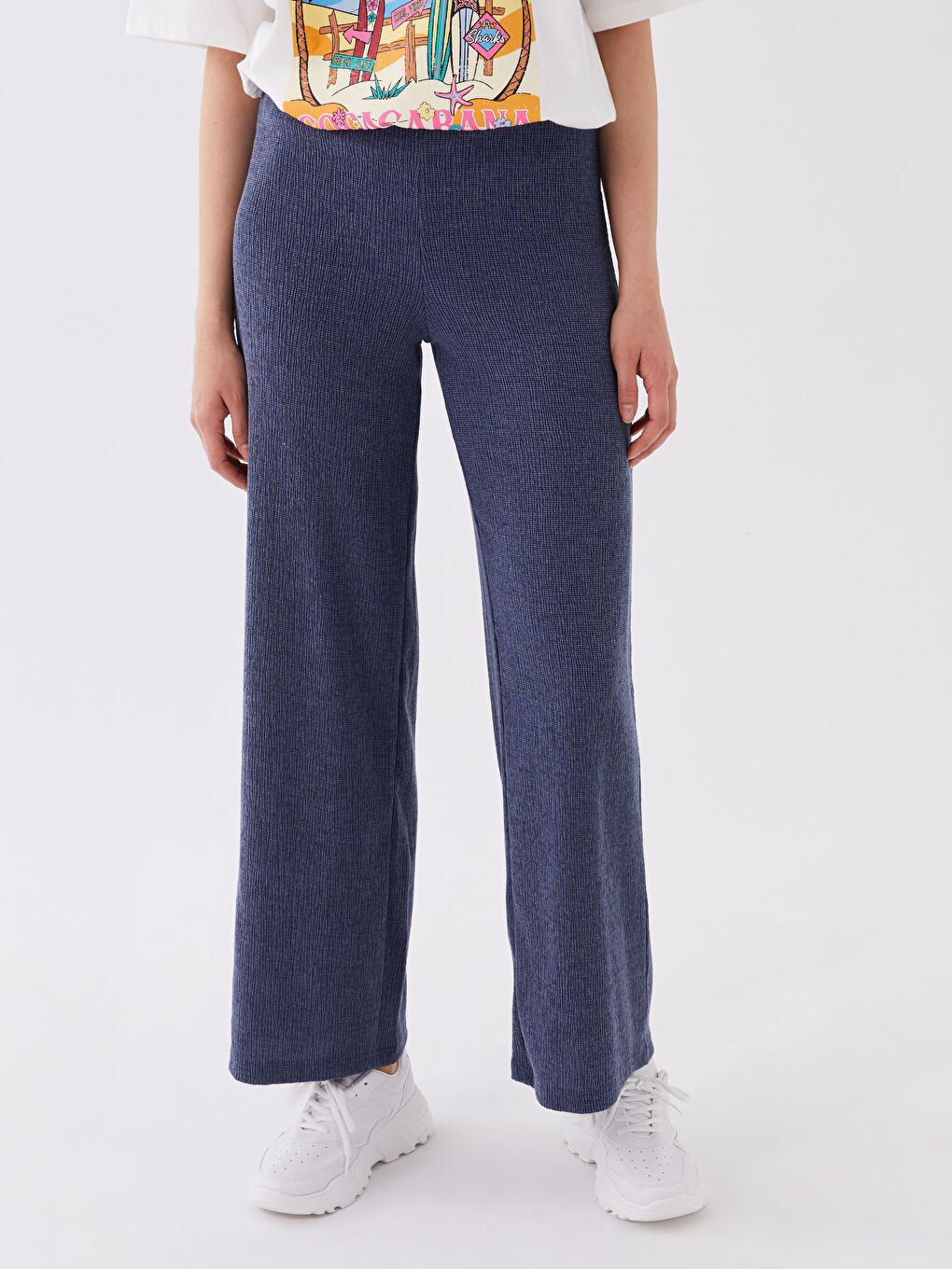 Спортивные штаны с эластичным поясом, однотонные, широкие брюки для женщин-3