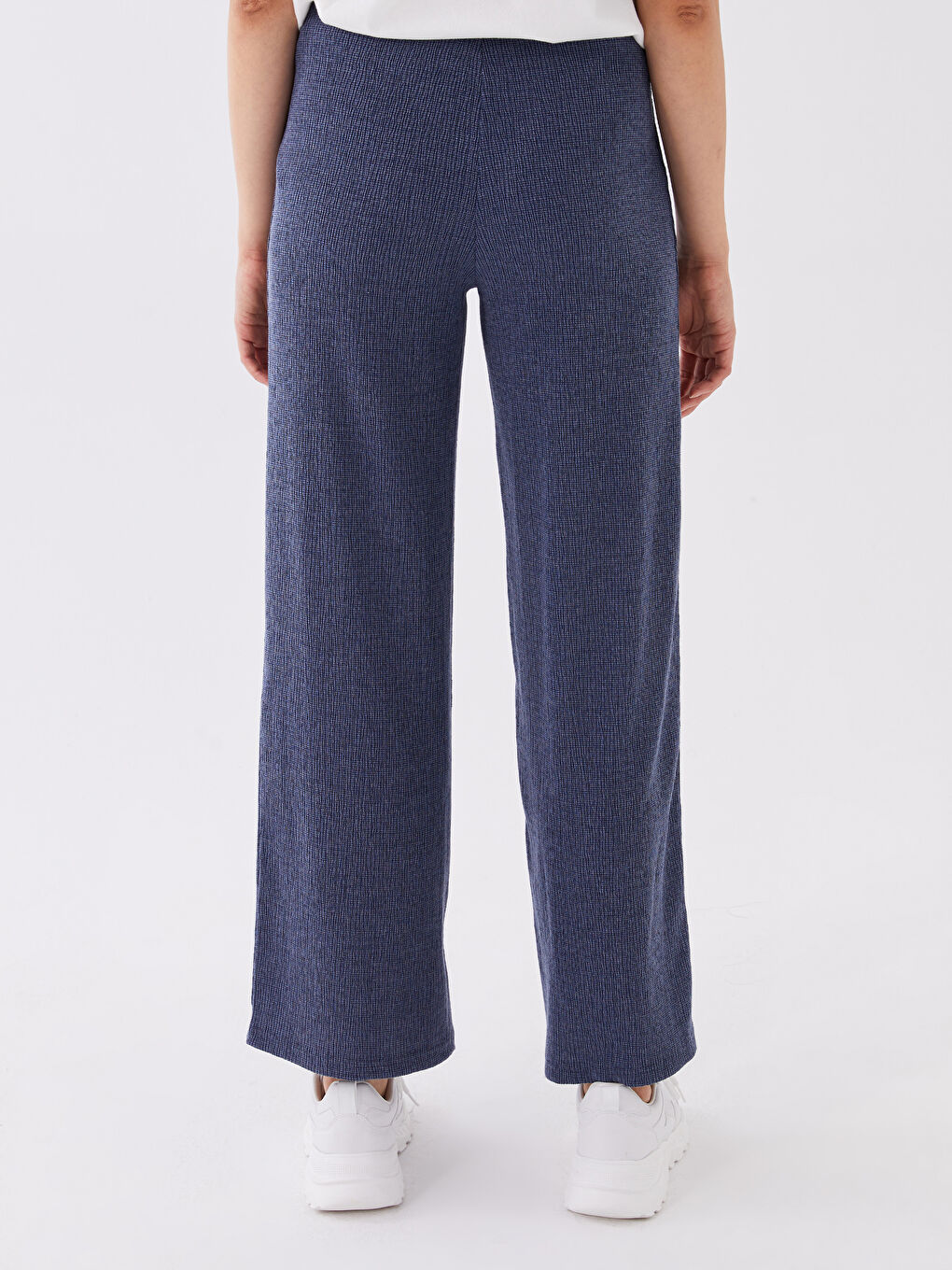 Спортивные штаны с эластичным поясом, однотонные, широкие брюки для женщин-4