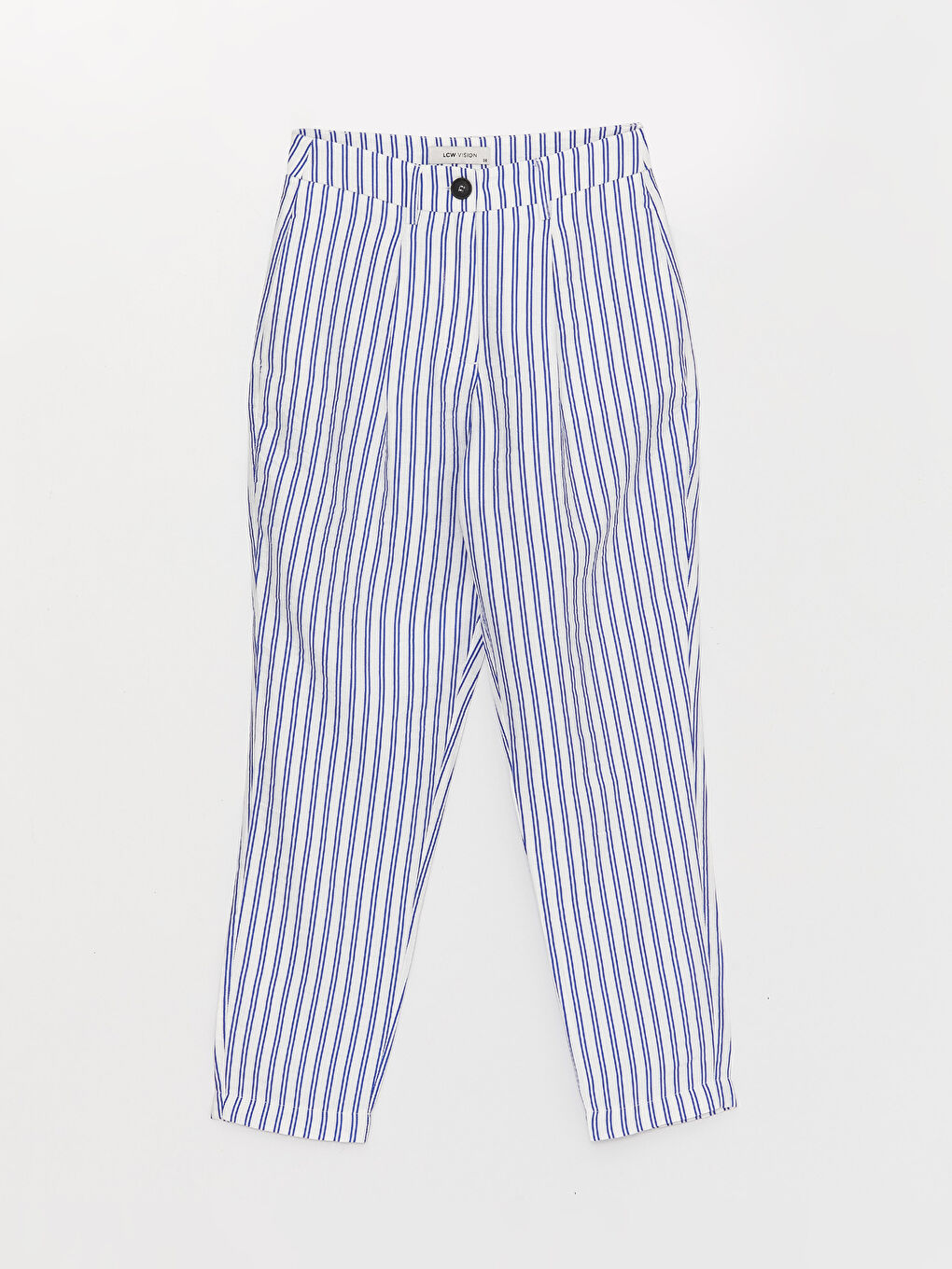 High Waist Casual Fit Striped Women's Trousers -S3GI34Z8-MRQ