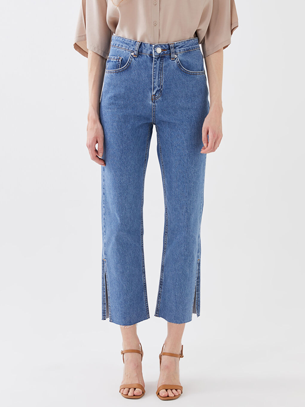 High Waisted Straight Fit Women's Jeans-3