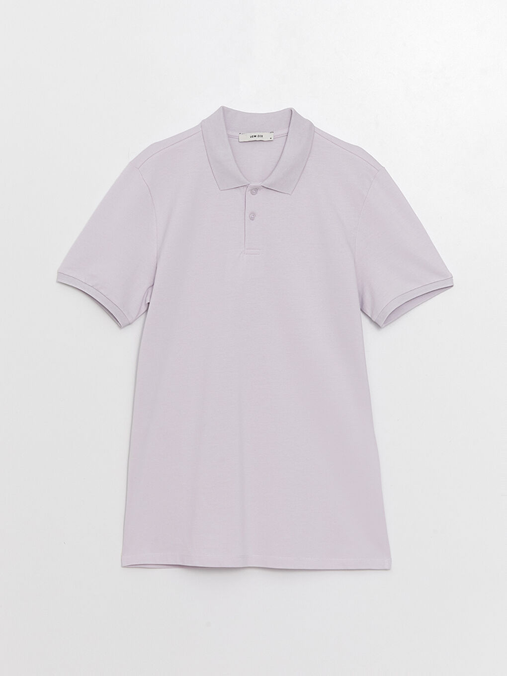 Lila Polo Yaka Kısa Kollu Pike Erkek Tişört-5