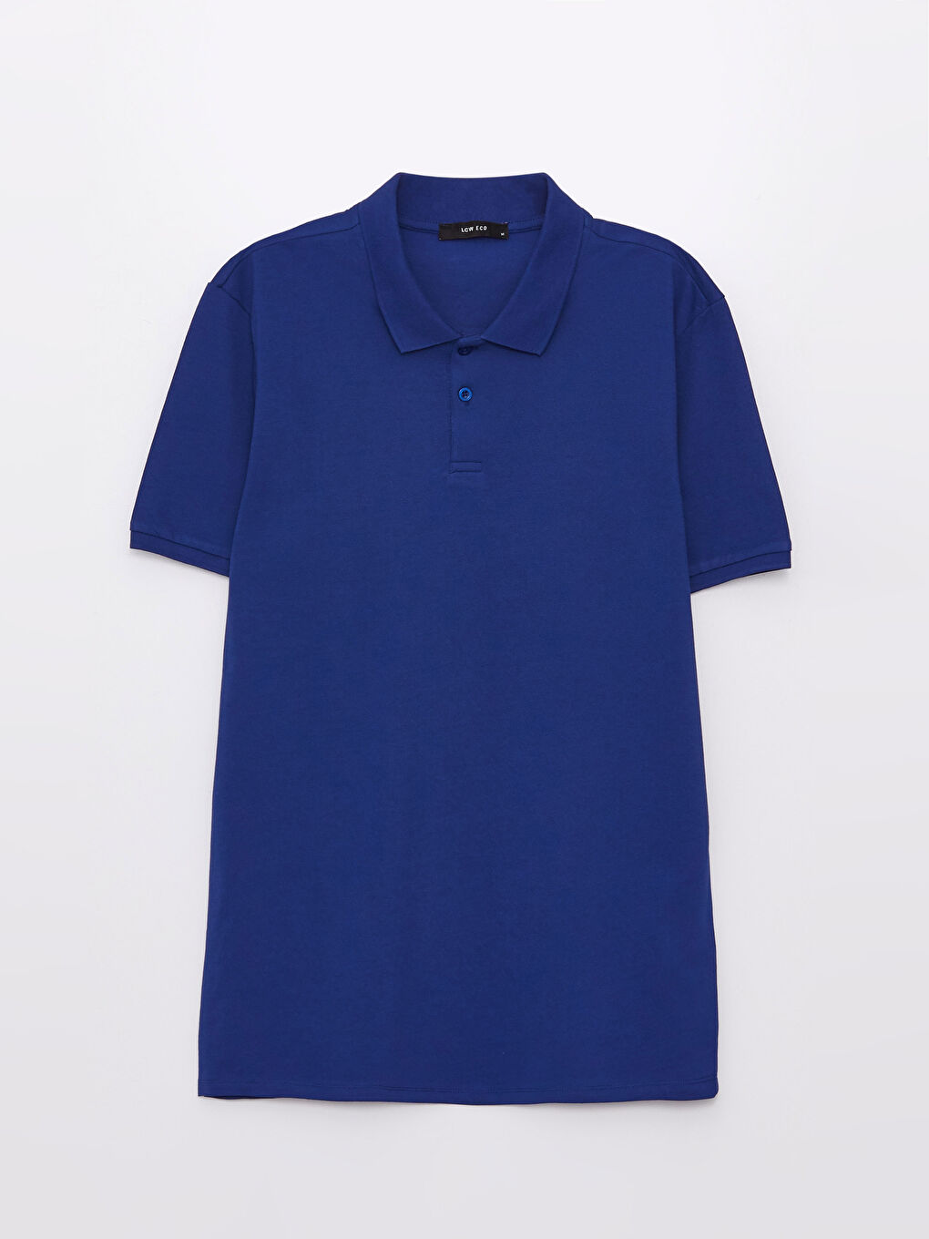 Mavi Polo Yaka Kısa Kollu Pike Erkek Tişört-5