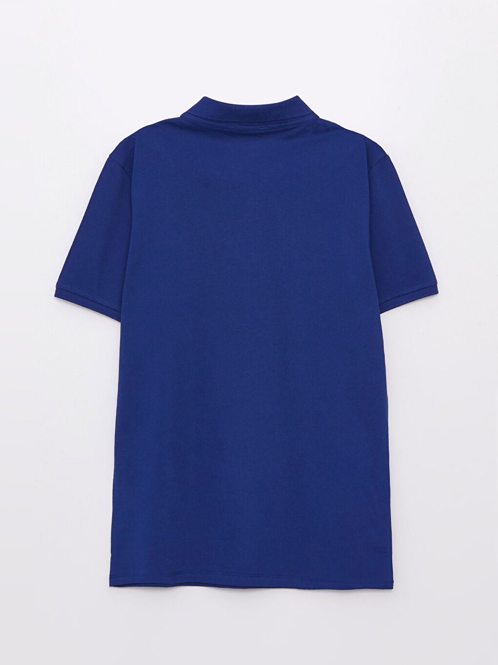 Mavi Polo Yaka Kısa Kollu Pike Erkek Tişört-6