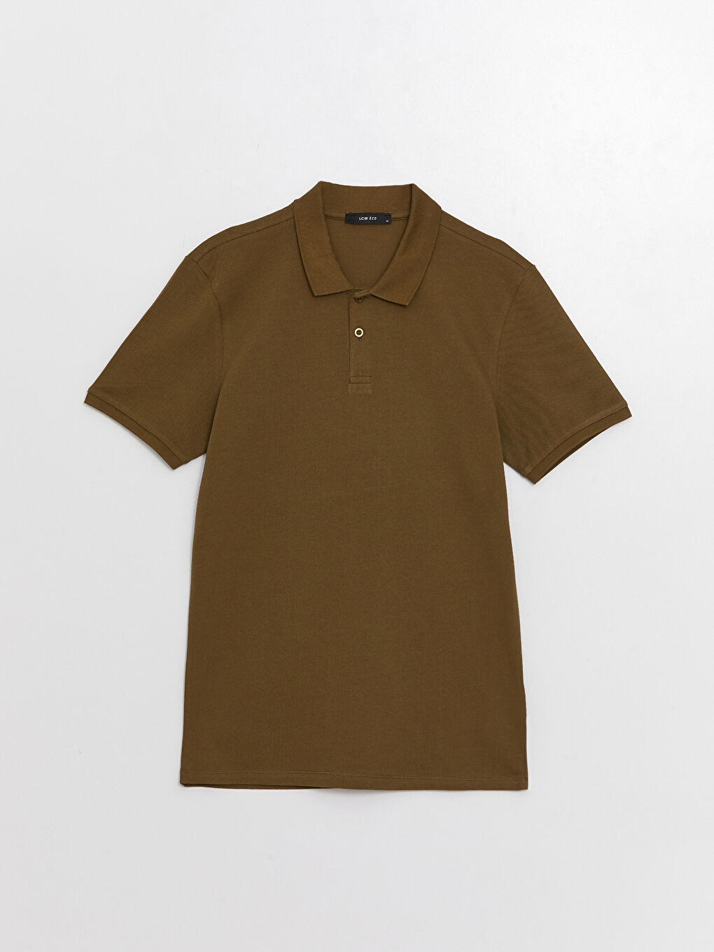 Haki Polo Yaka Kısa Kollu Pike Erkek Tişört-5