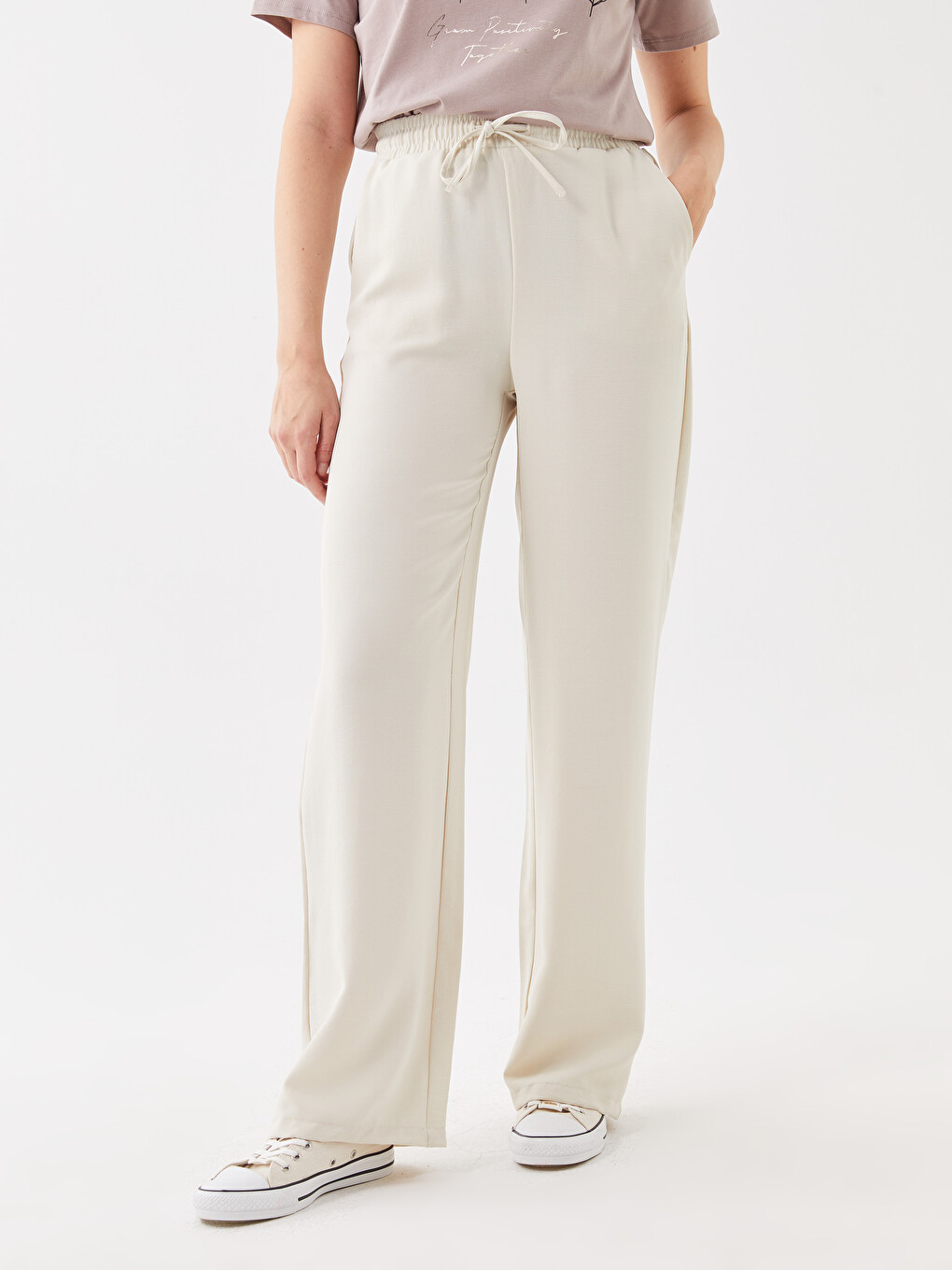 Elastic Waist Comfortable Fit Women's Trousers-2
