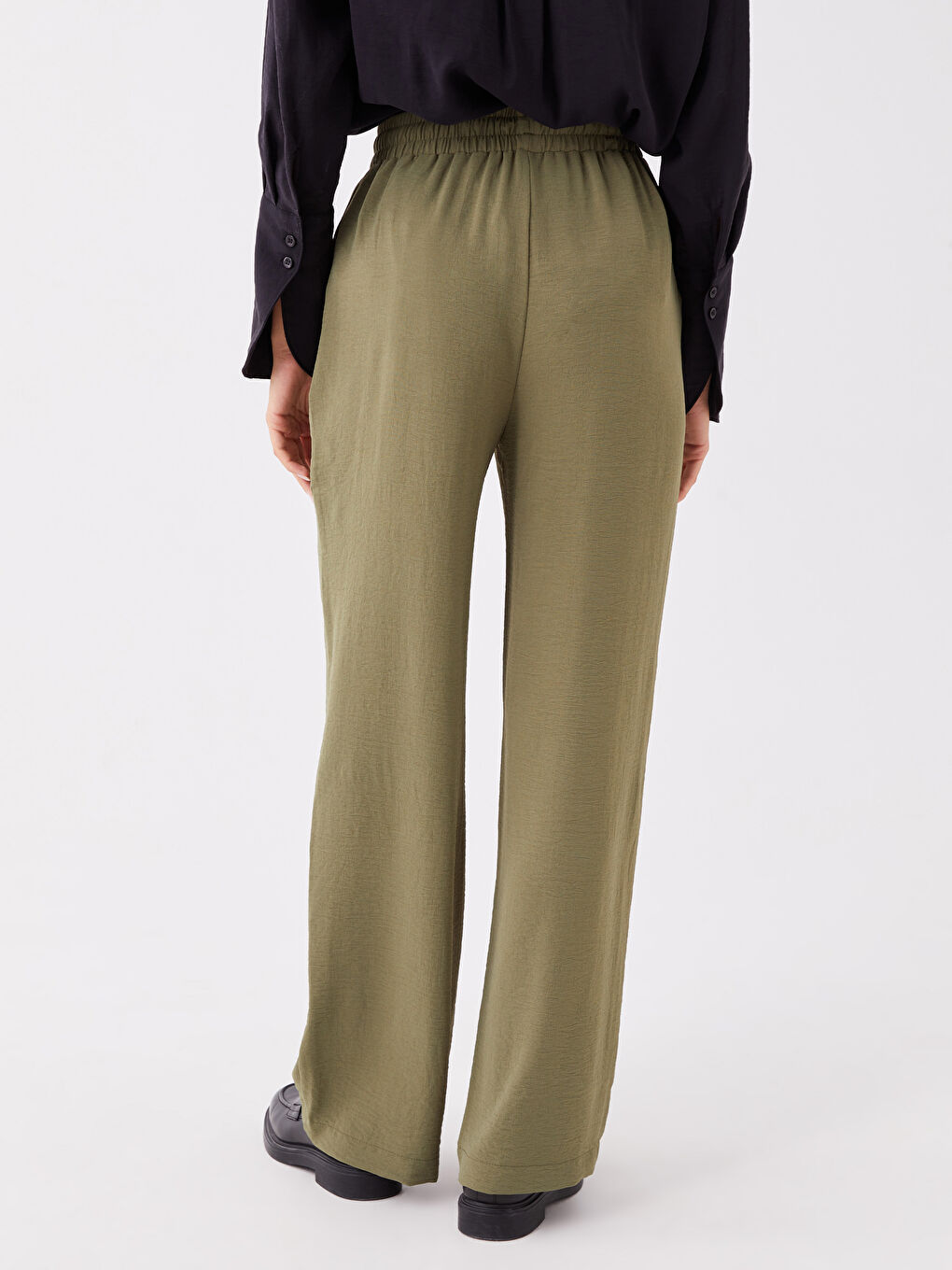 Elasticated Waist Relaxed Fit Women's Trousers -S3GI46Z8-H8M