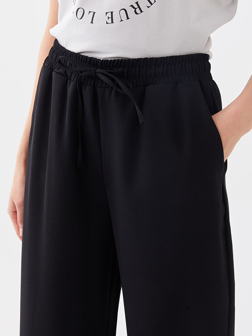 Elasticated Waist Relaxed Fit Women's Trousers-2