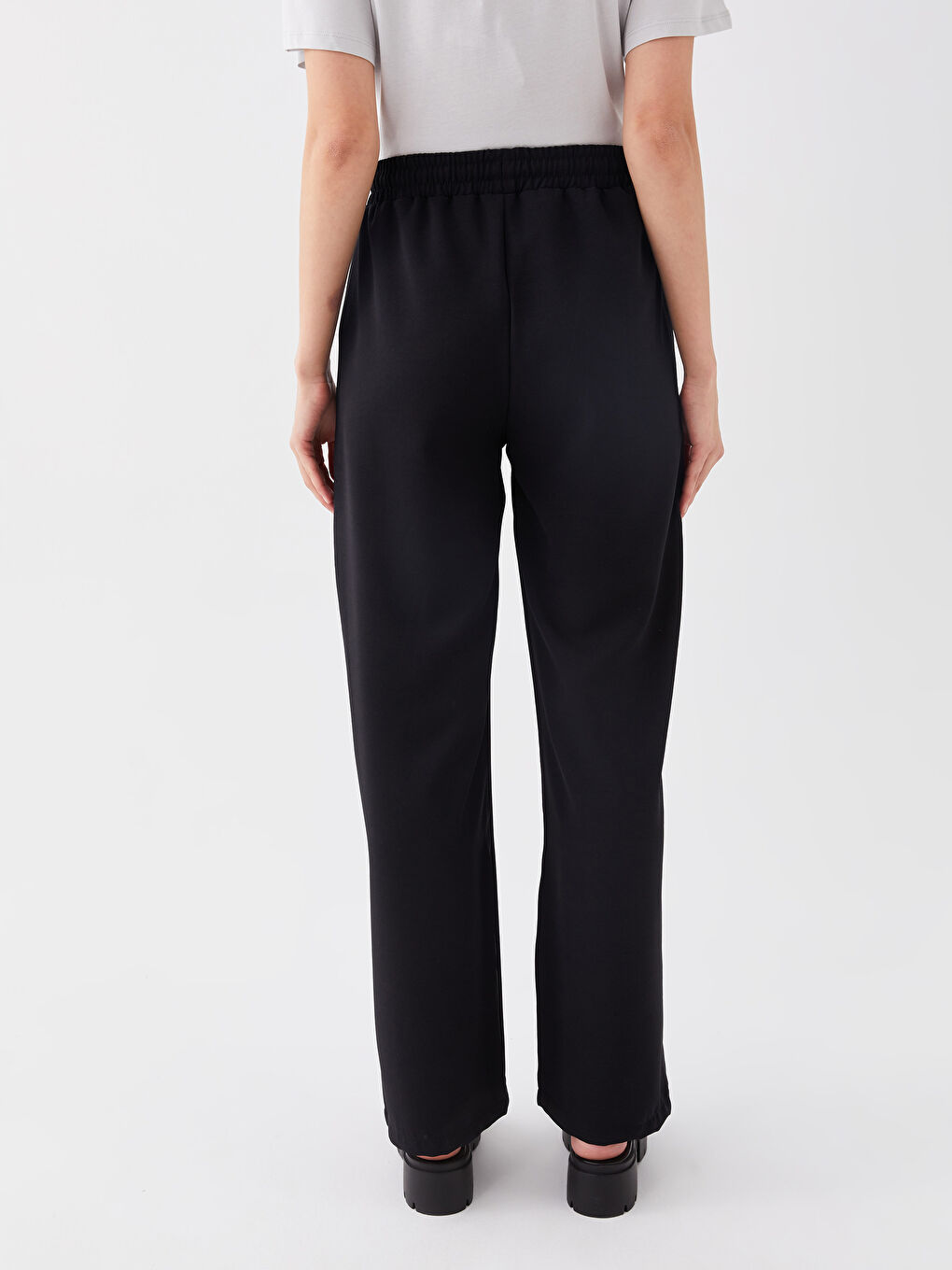 Elasticated Waist Relaxed Fit Women's Trousers-4