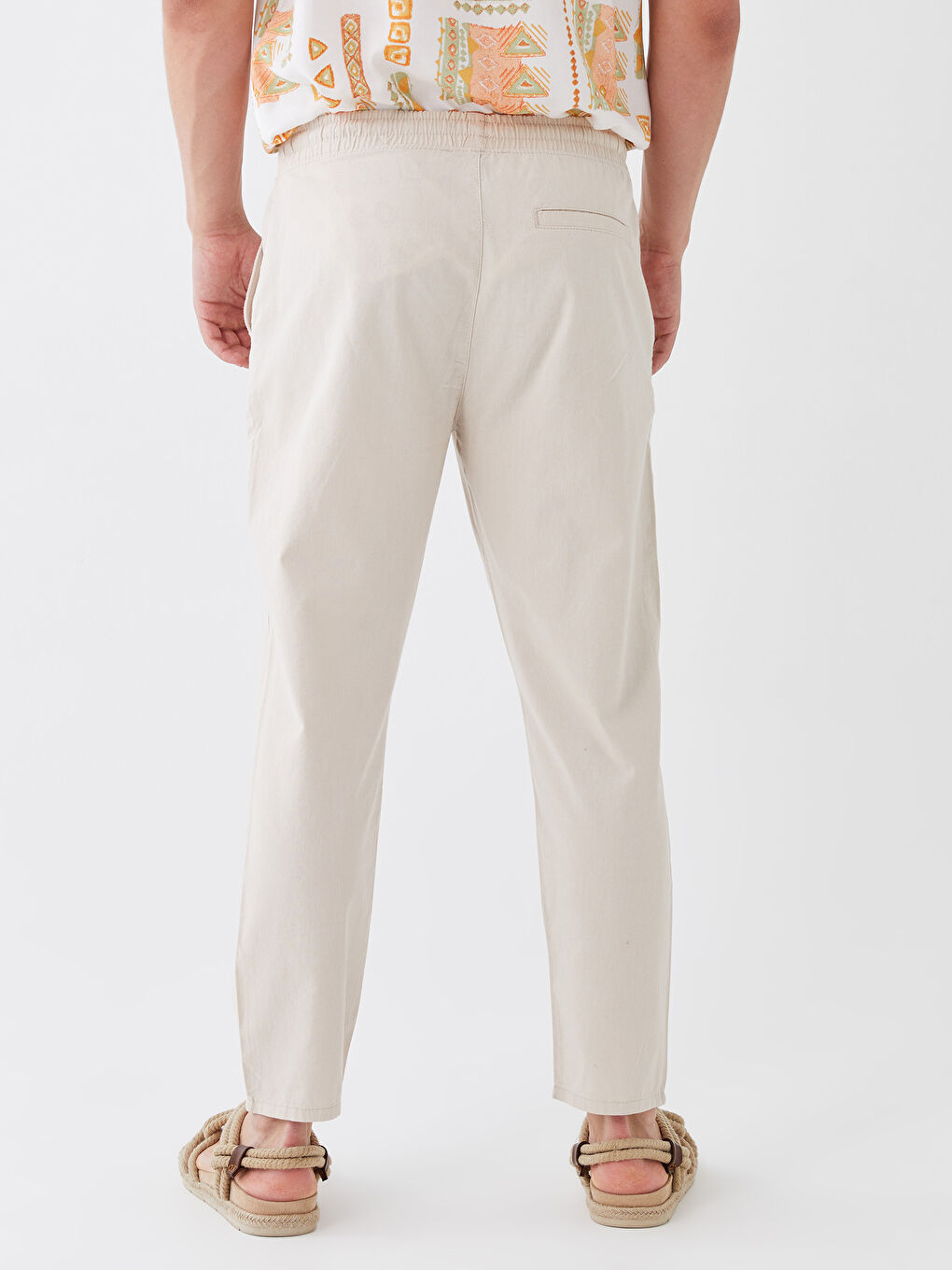 XSIDE Bej Standart Kalıp Keten Karışımlı Erkek Pantolon - 2