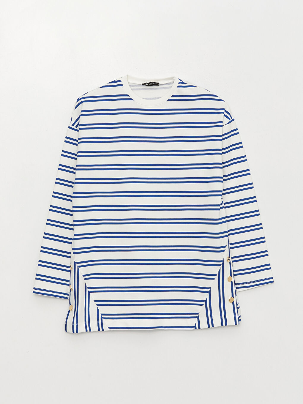 Tunique en Sweatshirt à Rayures à Manches Longues pour Femmes avec Col Rond-5