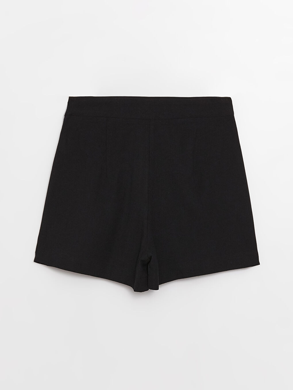 Siyah Yüksek Bel Rahat Kalıp Kadın Şort Etek-6