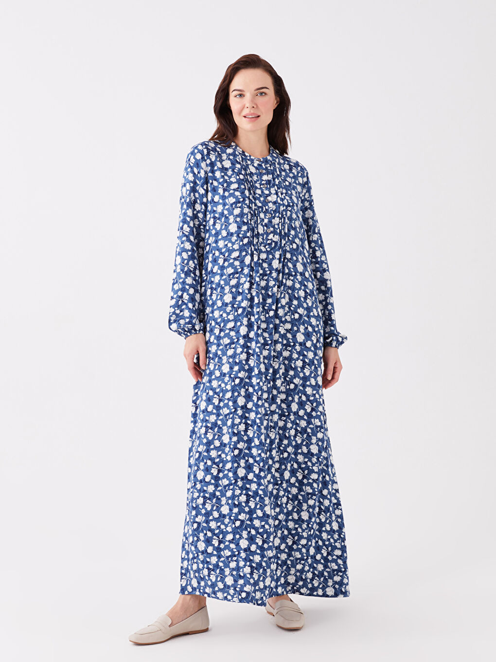 Crew Neck Patterned Long Sleeve Women's Dress -S3GI70Z8-774
