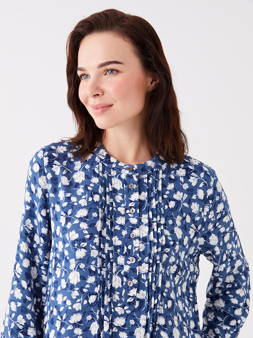 Crew Neck Patterned Long Sleeve Women's Dress -S3GI70Z8-774
