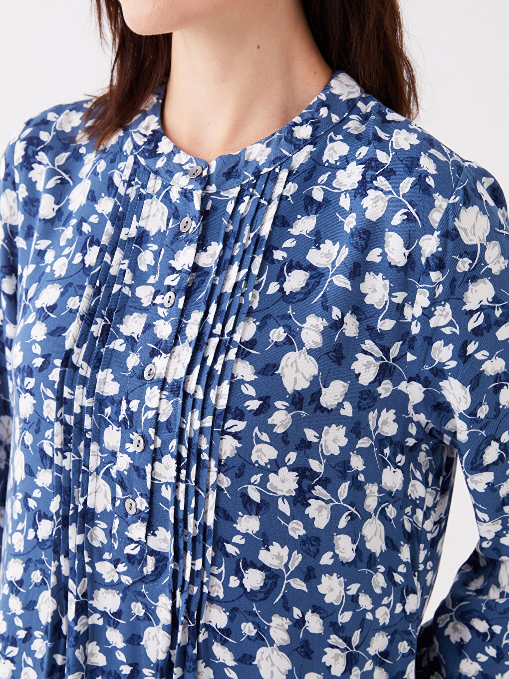 Crew Neck Patterned Long Sleeve Women's Dress -S3GI70Z8-774