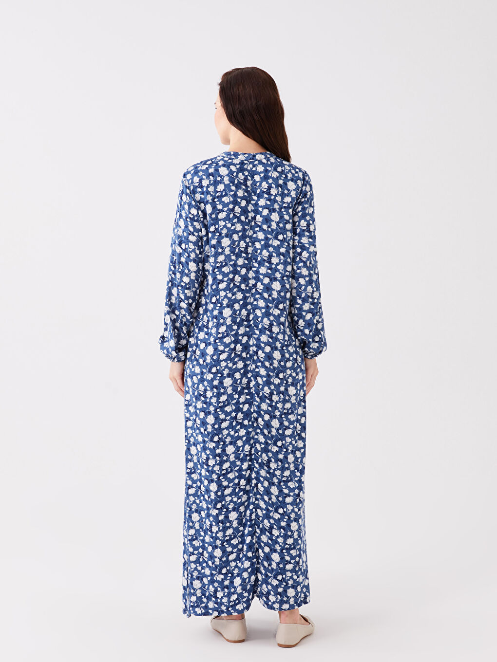 Crew Neck Patterned Long Sleeve Women's Dress -S3GI70Z8-774