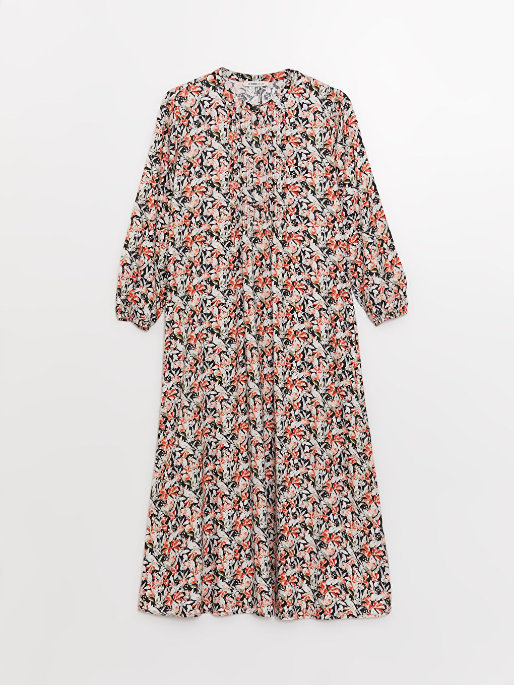 LCW Grace Crew Neck Patterned Long Sleeve Women's Dress -S3GI70Z8-F9C