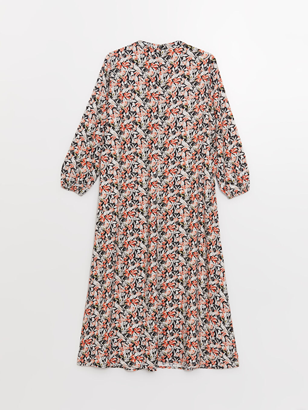 LCW Grace Crew Neck Patterned Long Sleeve Women's Dress -S3GI70Z8-F9C