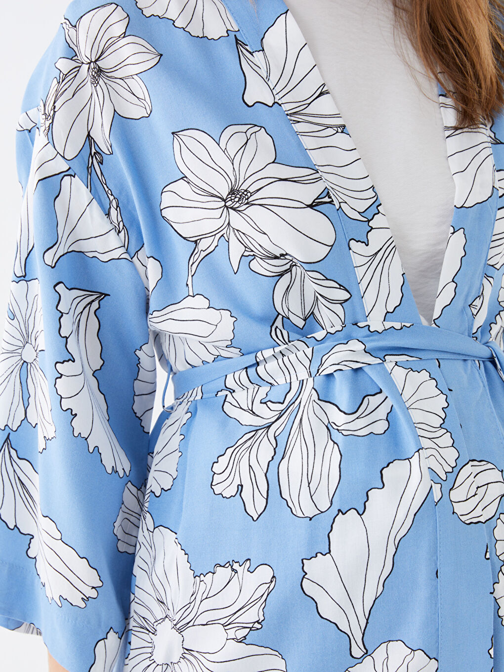 Shawl Collar Floral Long Sleeve Maternity Kimono -S3GI86Z8-LQQ