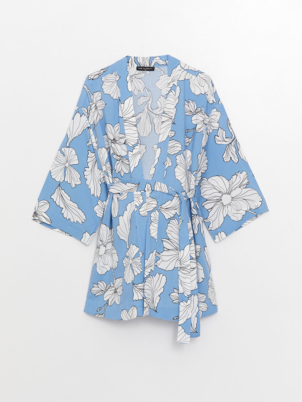 Shawl Collar Floral Long Sleeve Maternity Kimono -S3GI86Z8-LQQ