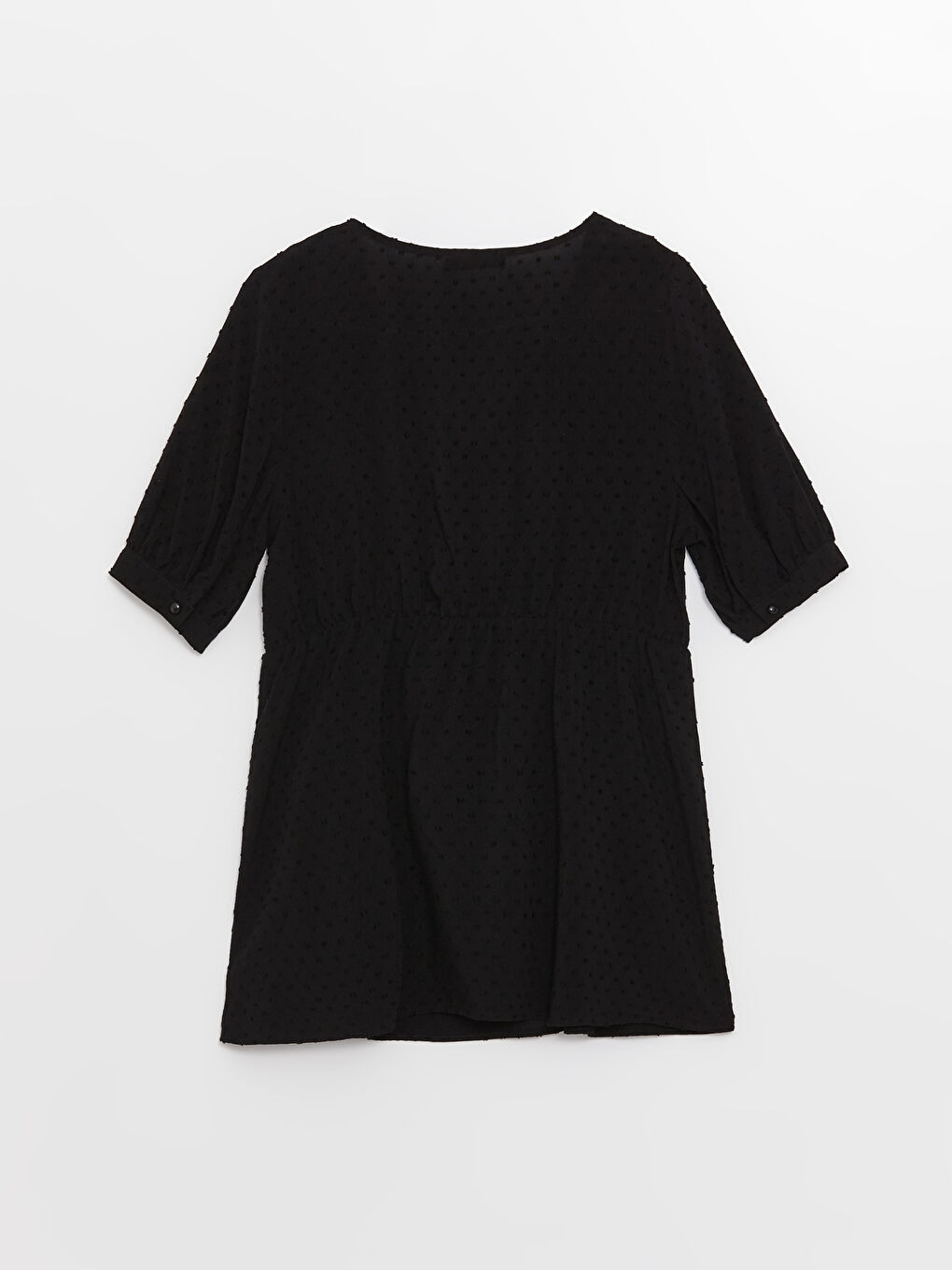 V Neck Self Patterned Short Sleeve Poplin Maternity Blouse -S3GI89Z8-CVL