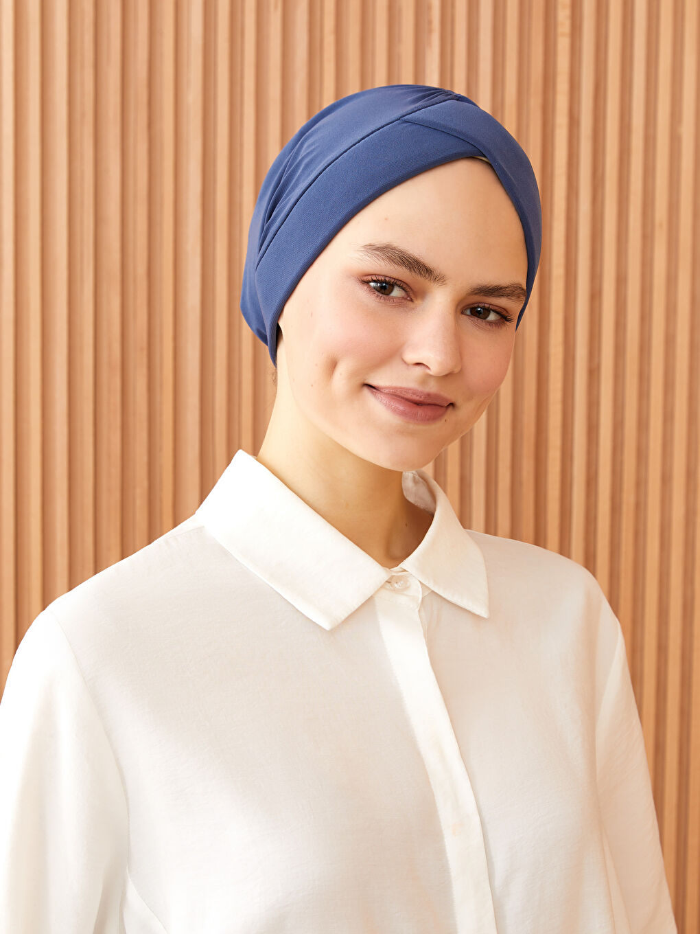 İndigo Kadın Büzgülü Havuz Bonesi-1