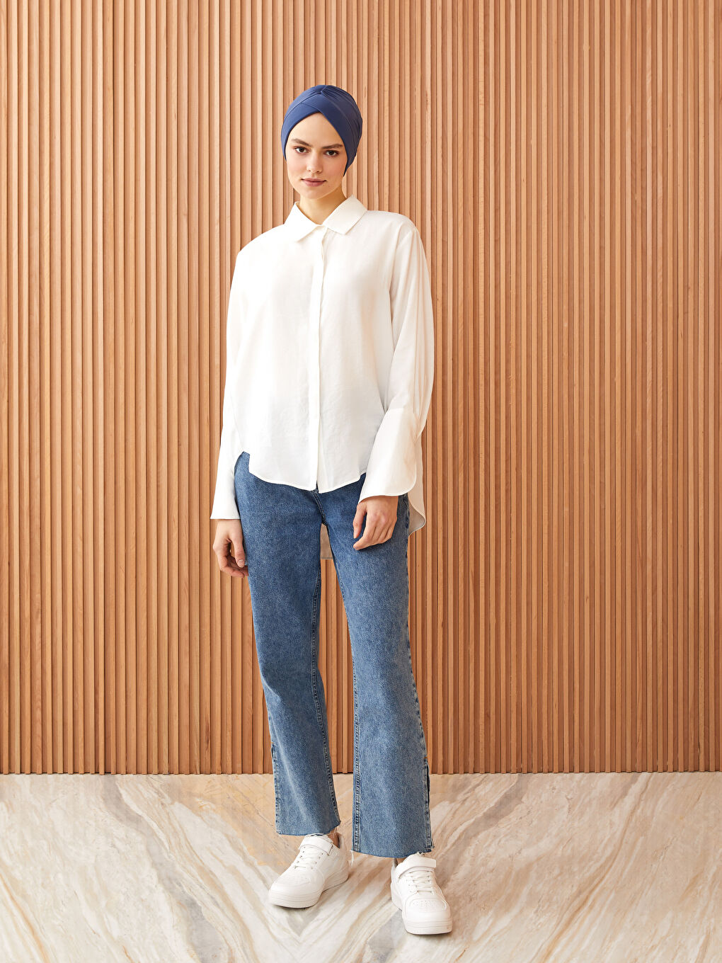 İndigo Kadın Büzgülü Havuz Bonesi-2