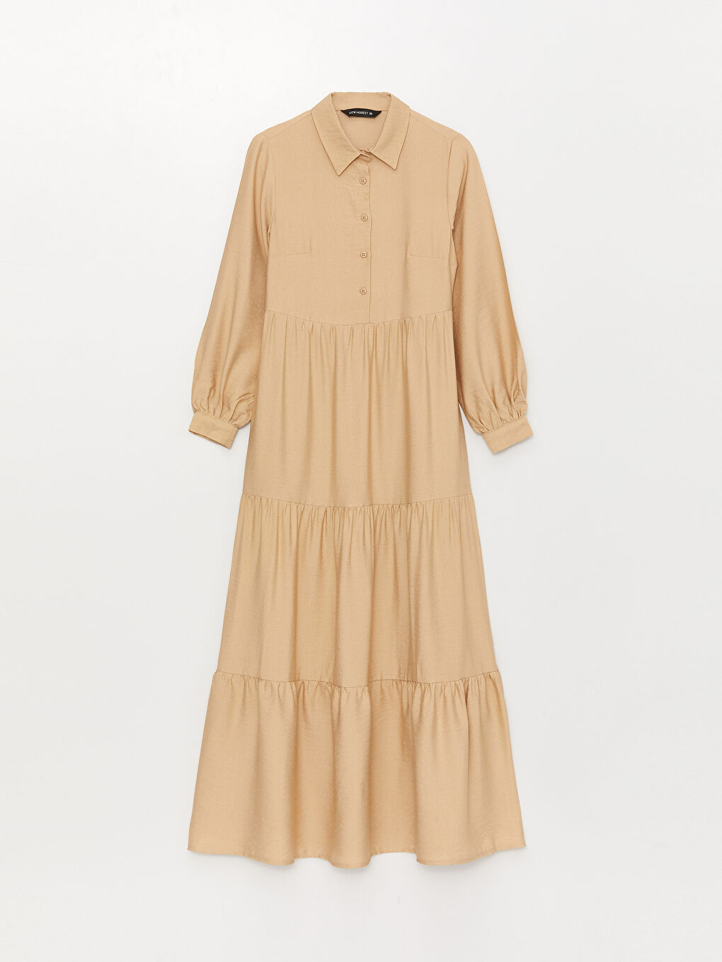Plain Long Sleeve Women's Shirt Dress -S3GJ09Z8-S6C