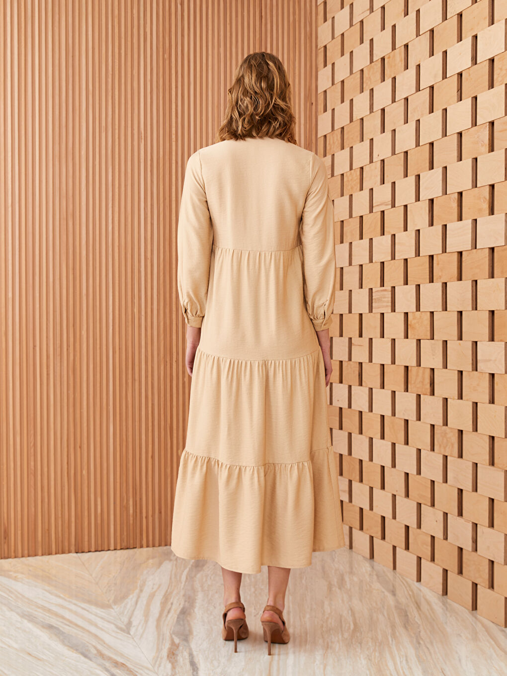 Plain Long Sleeve Women's Shirt Dress -S3GJ09Z8-S6C