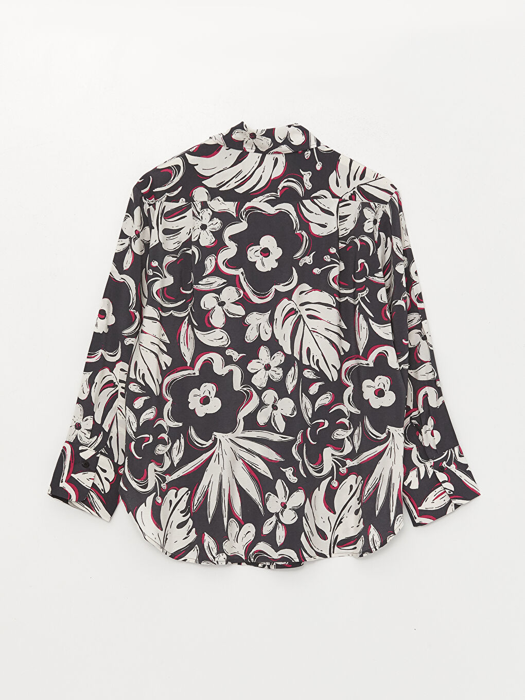 әйелдерге арналған өрнекті ұзын жең оверсайз жейде-6