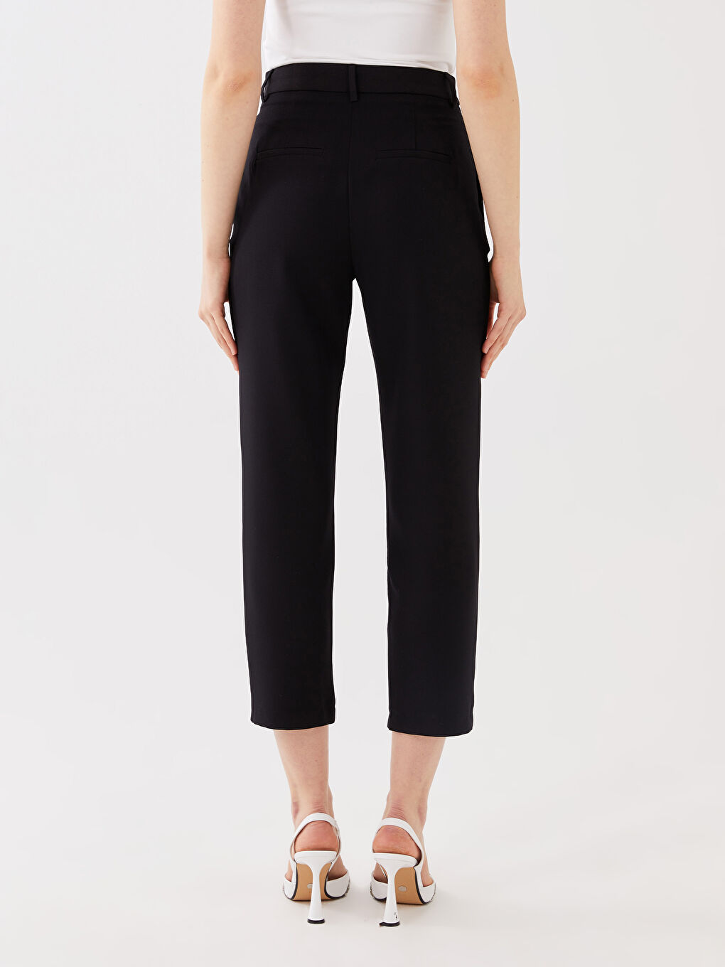 Pantalon Régulier Coupe Ample Taille Haute pour Femmes-4
