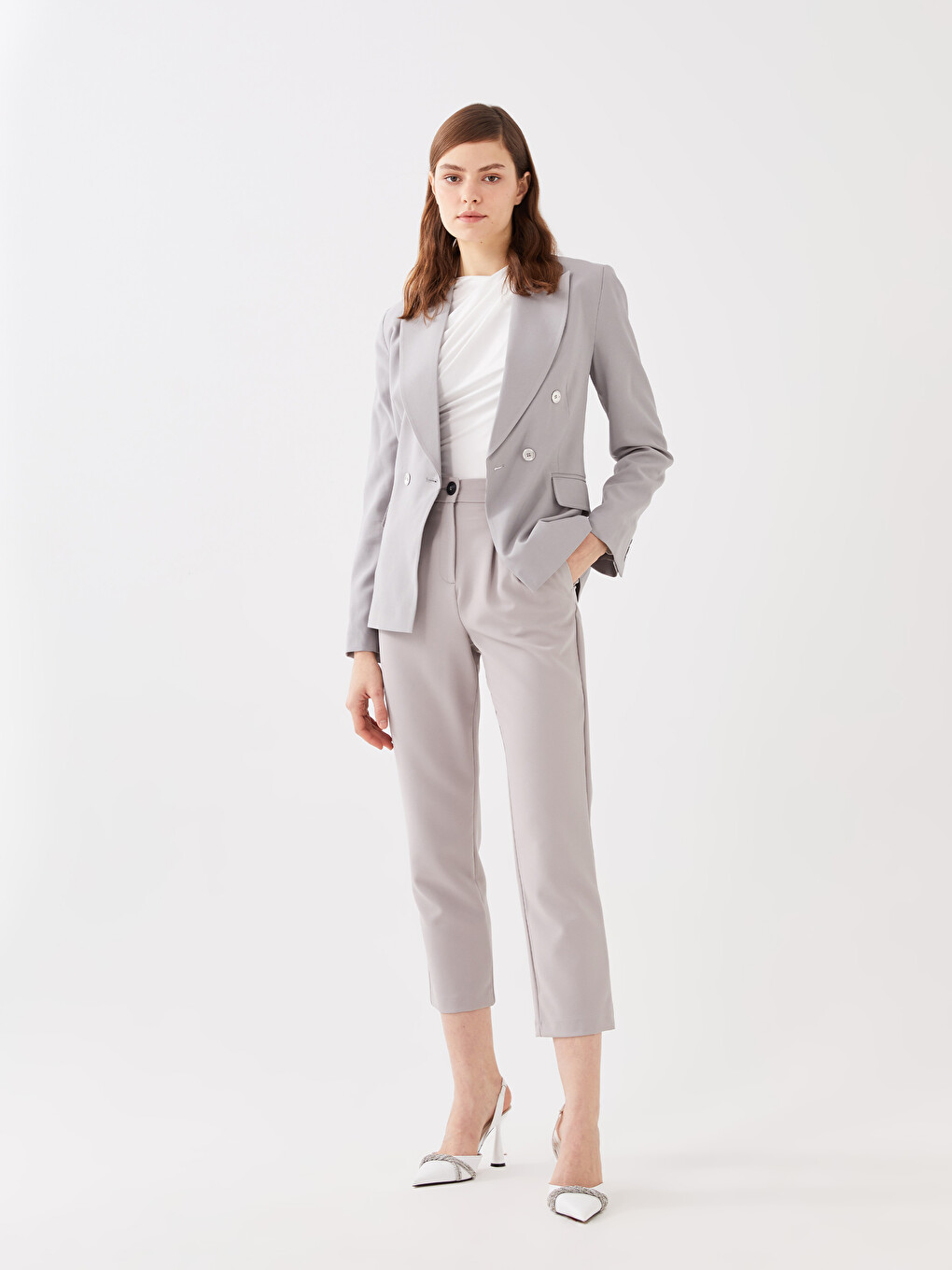 Pantaloni Regular Cu Croială Lejeră Și Talie Înaltă Pentru Femei