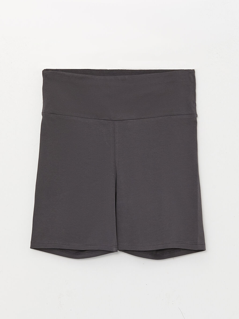 Gri Kadın Beli Lastikli Düz Şort Tayt-6