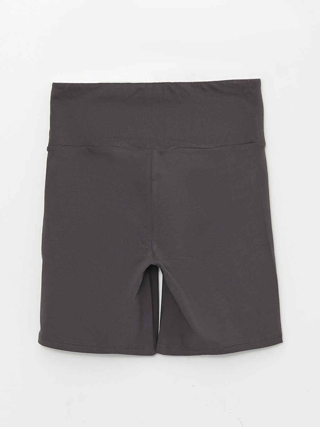 Gri Kadın Beli Lastikli Düz Şort Tayt-7