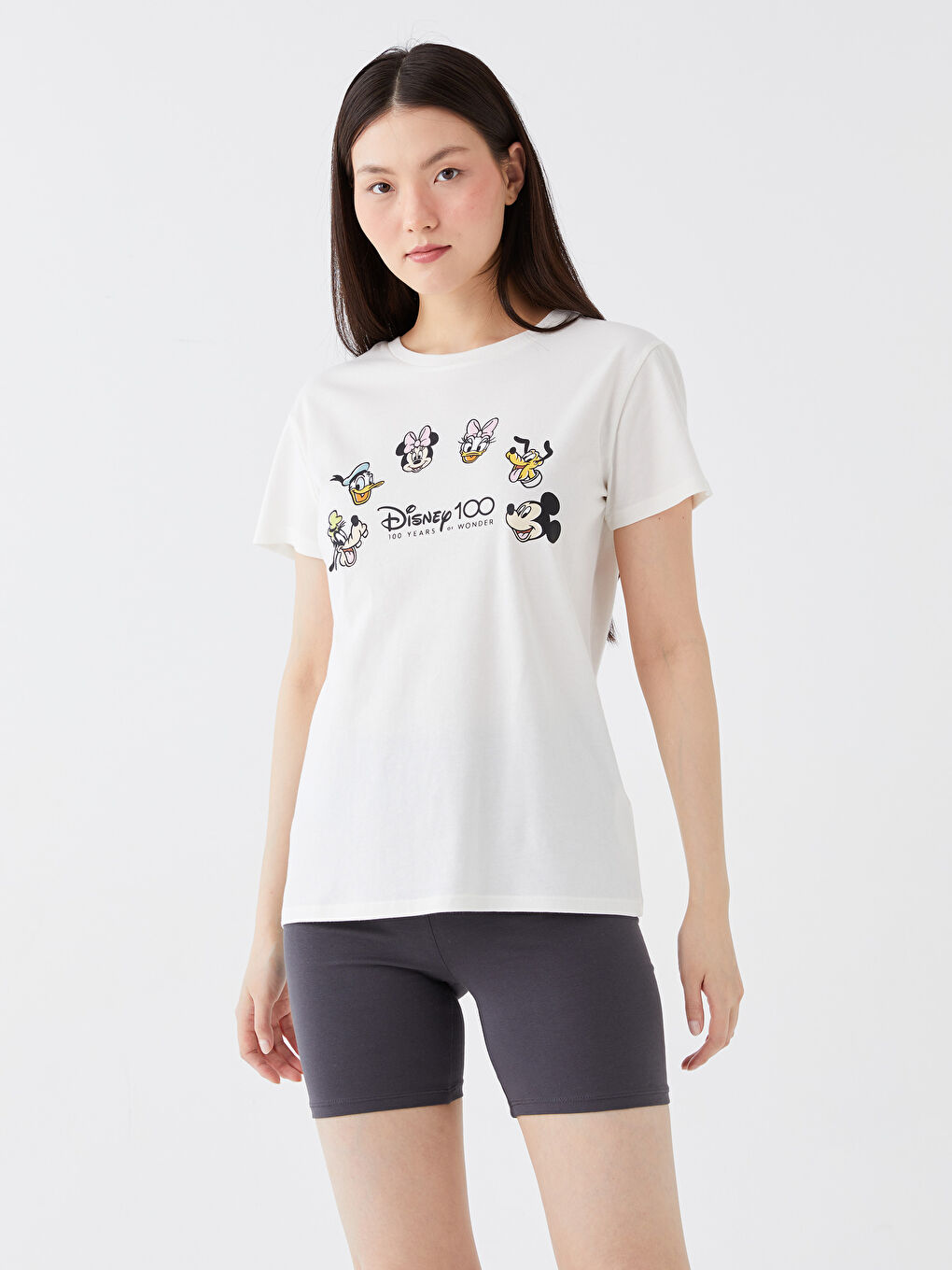 Gri Kadın Beli Lastikli Düz Şort Tayt