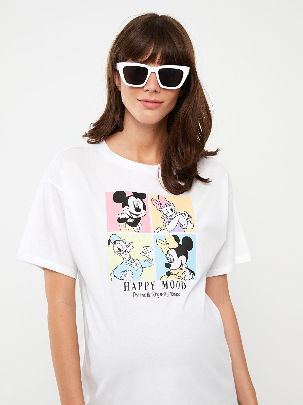 LCWAIKIKI Maternity Μπλούζα Εγκυμοσύνης Disney με Στρογγυλή Λαιμόκοψη, Εκτυπωμένο Σχέδιο και Κοντό Μανίκι -S3GJ52Z8-E5X