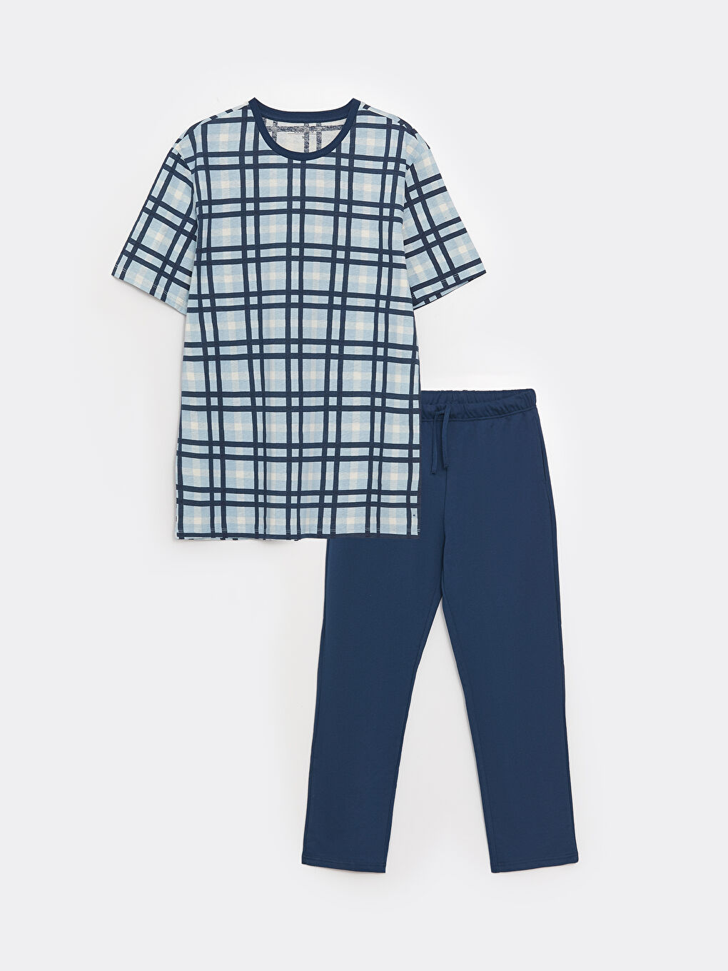 Lacivert Standart Kalıp Erkek Pijama Takımı-5